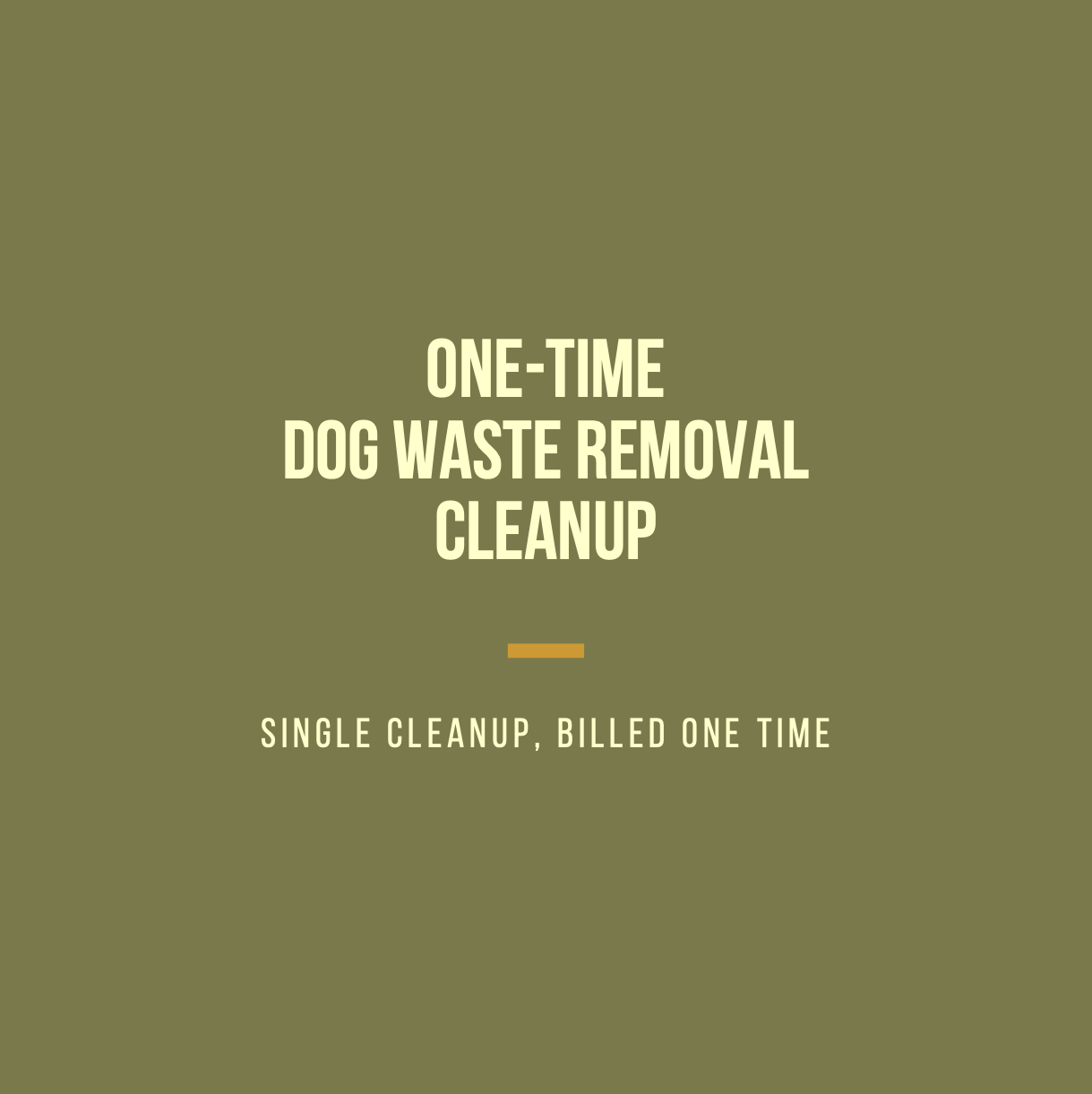 One-time Dog Waste Removal